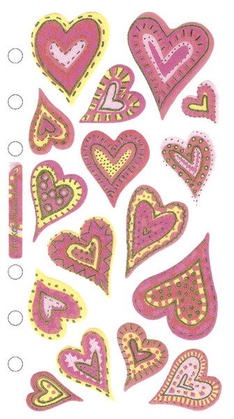 Sticko Vellum Stickers-Expressive Hearts