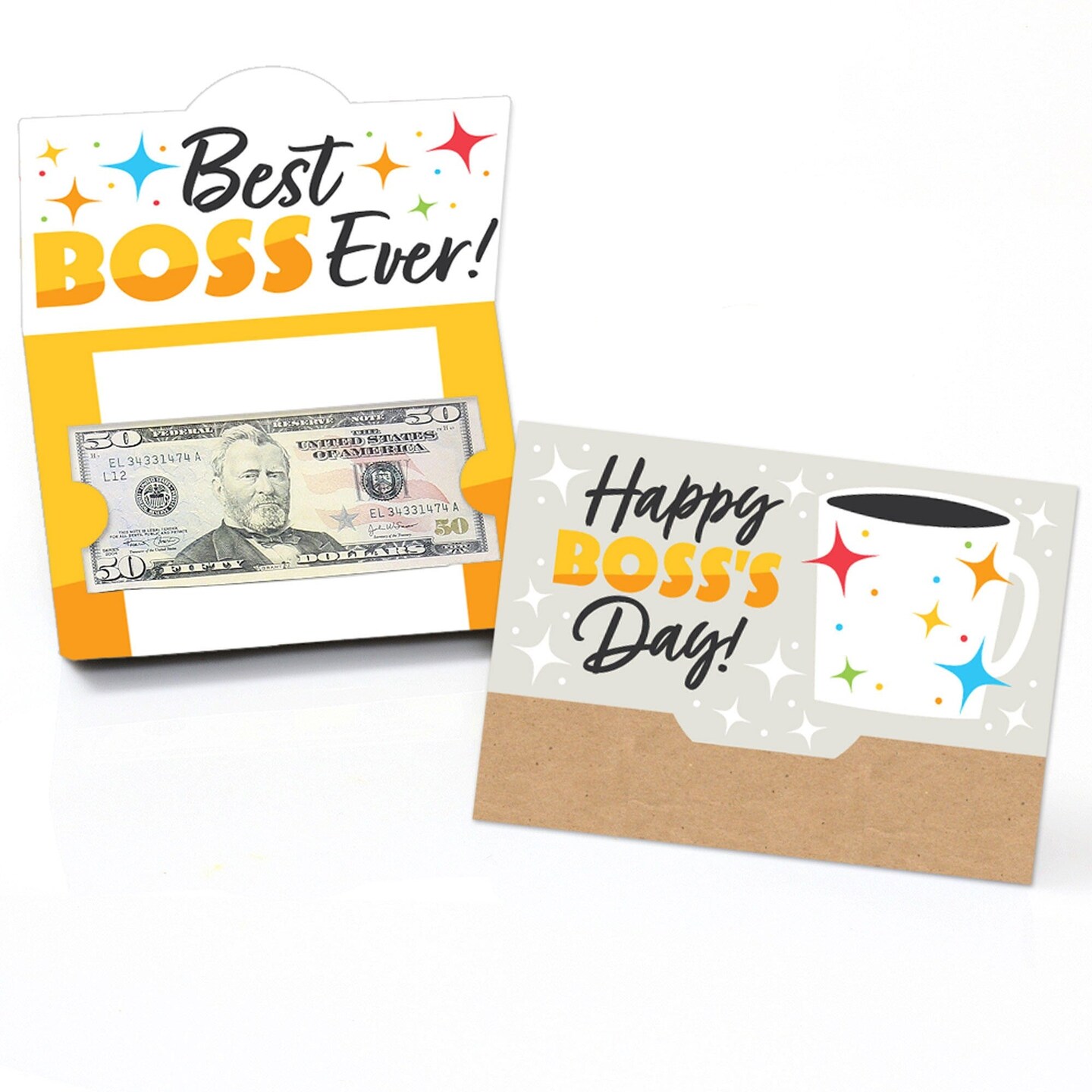 Big Dot of Happiness Happy Boss&#x27;s Day - Best Boss Ever Money And Gift Card Holders - Set of 8