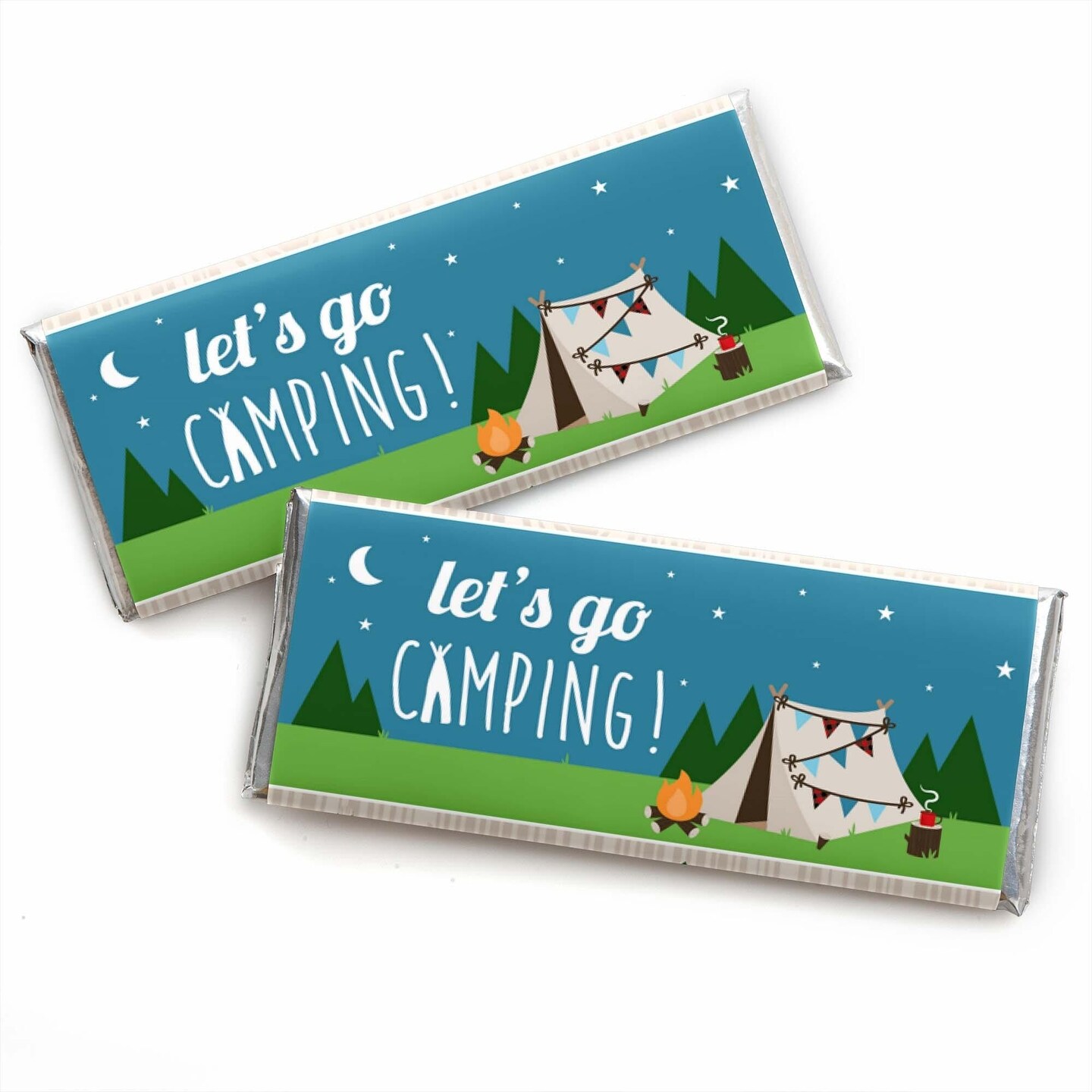 Big Dot of Happiness Happy Camper Candy Bar Wrapper Camping Baby