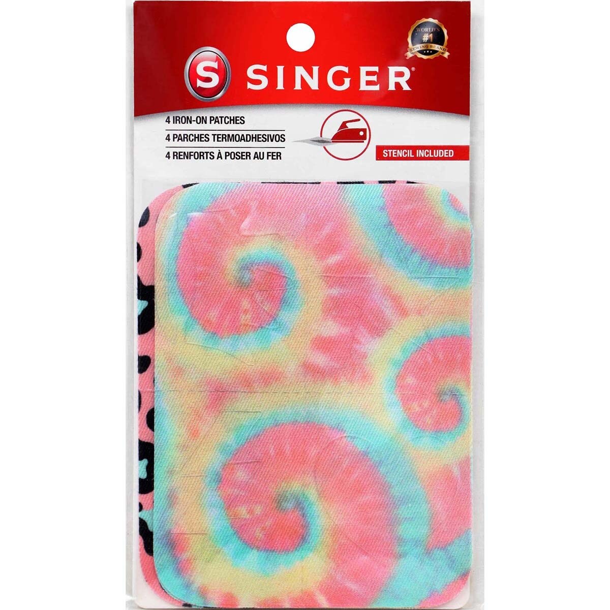 SINGER® Decorative Print & Pastel DIY Iron-On Fabric Patch Kit with 1 Bonus  Stencils, Michaels