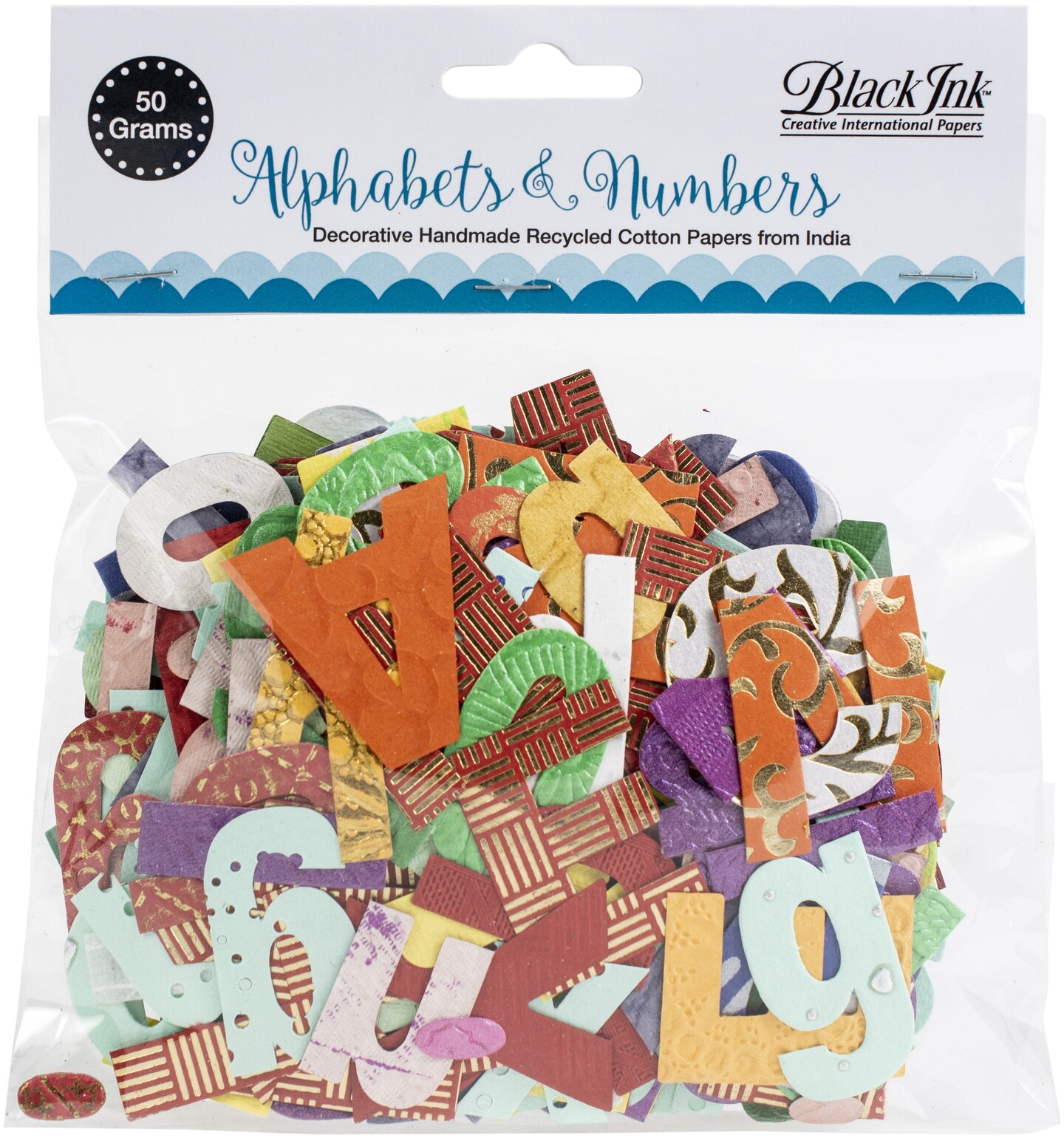 Black Ink Alphabets &#x26; Numbers-Assorted, 50 Grams