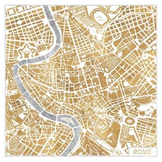 Gilded Rome Map Poster Print by Laura Marshall - Item # VARPDX17665