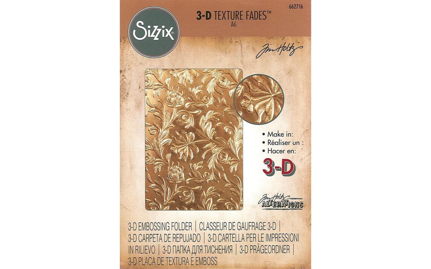 Sizzix THoltz 3D TF Emboss Folder Botanical Michaels