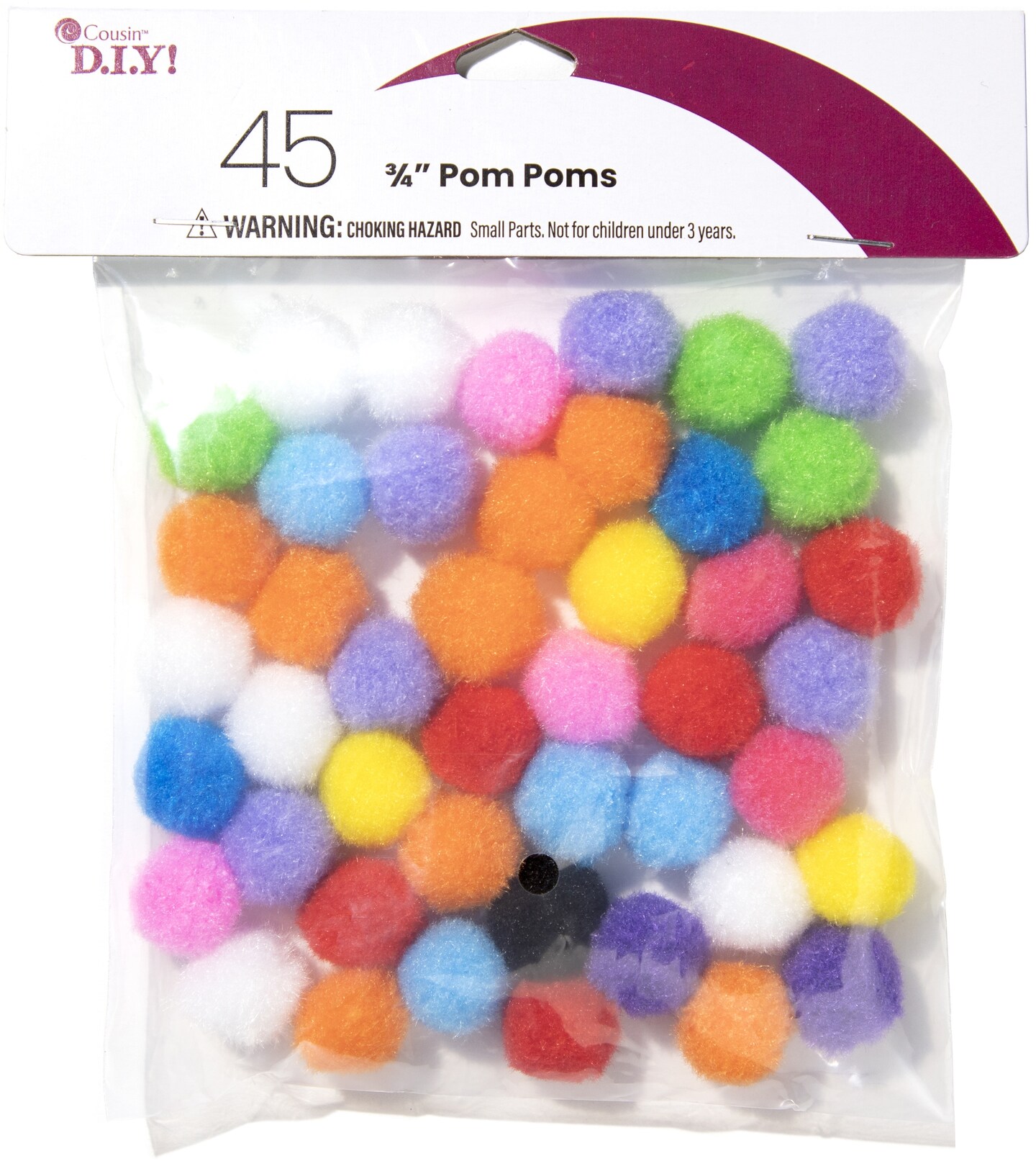 CousinDIY Pom-Poms .75&#x22; 45/Pkg-Multi-Colored