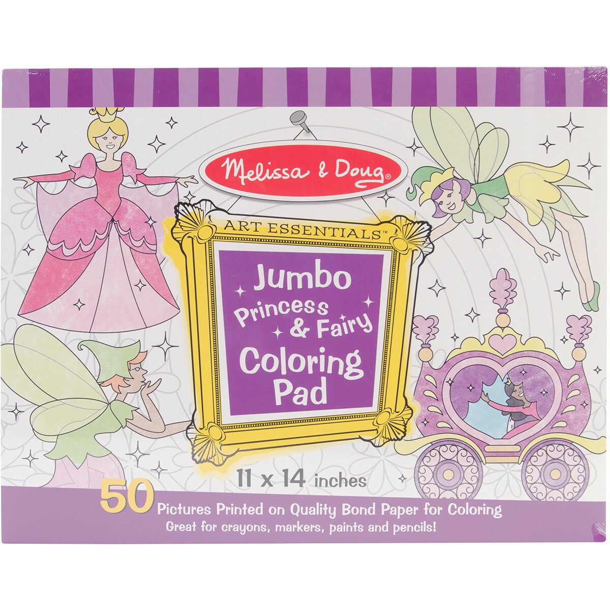 Melissa &#x26; Doug Jumbo Coloring Pad 11&#x22;X14&#x22; 50 Pages-Princess &#x26; Fairy