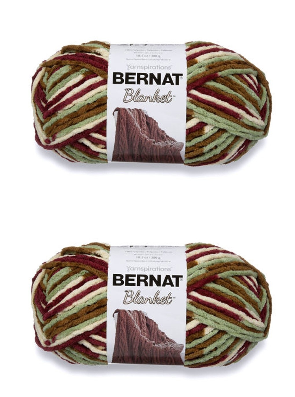 Bernat Blanket Plum Fields Yarn - 2 Pack of 300g/10.5oz - Polyester - 6 Super Bulky - 220 Yards - Knitting/Crochet