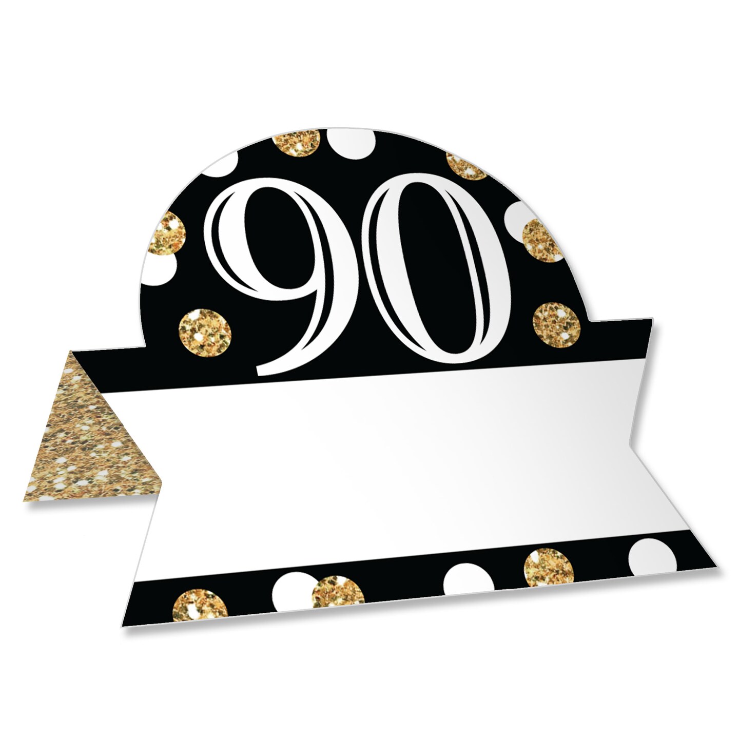 Big Dot of Happiness Adult 90th Birthday - Gold - Birthday Party Tent Buffet Card - Table Setting Name Place Cards - Set of 24