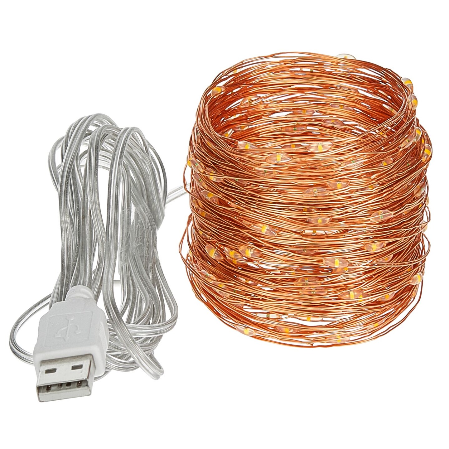 mDesign LED Twinkle String USB Indoor/Outdoor Fairy Glimmer Lights