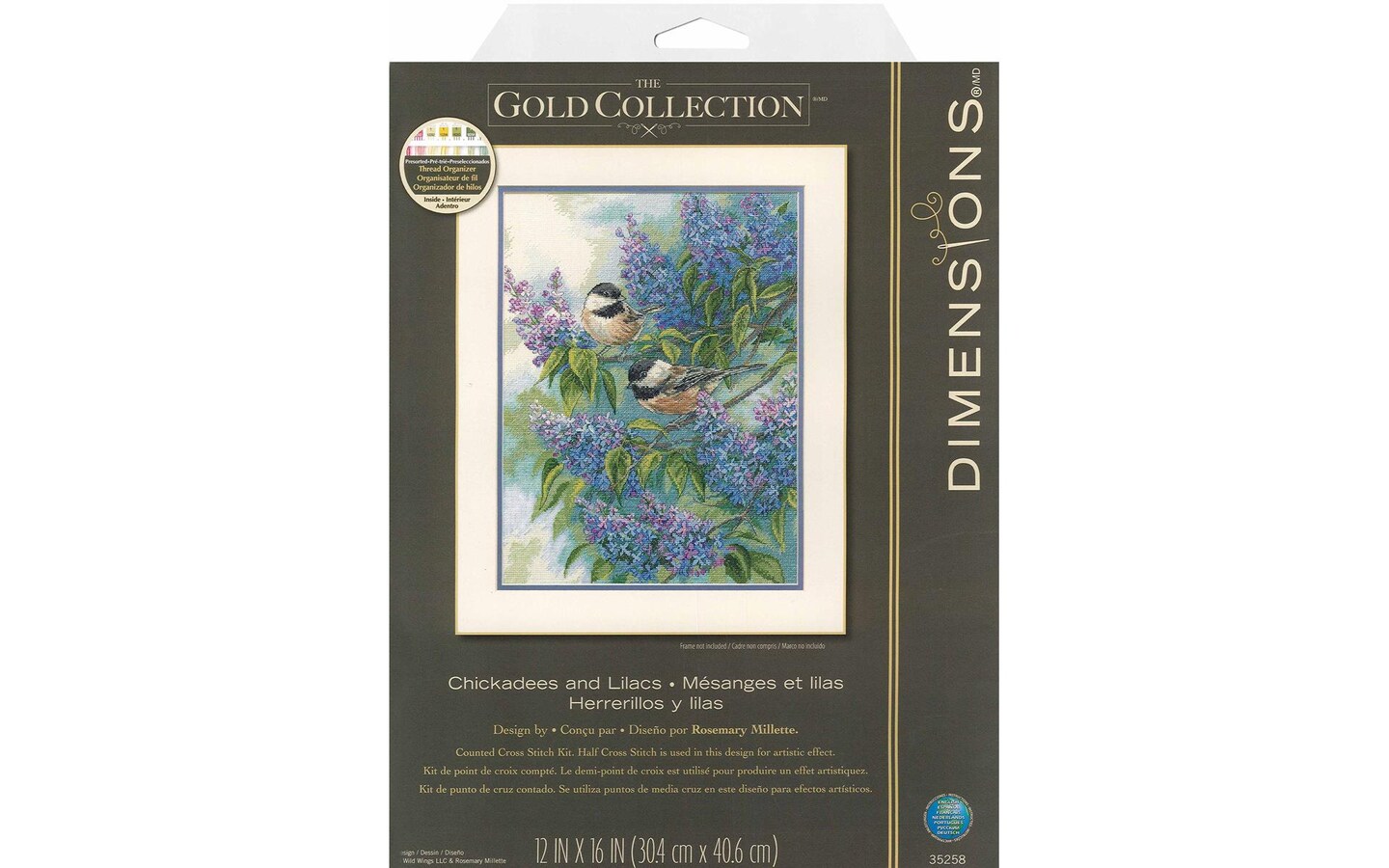 Dimensions Cross Stitch Kit 12x16 Chickadees/Lilac Michaels