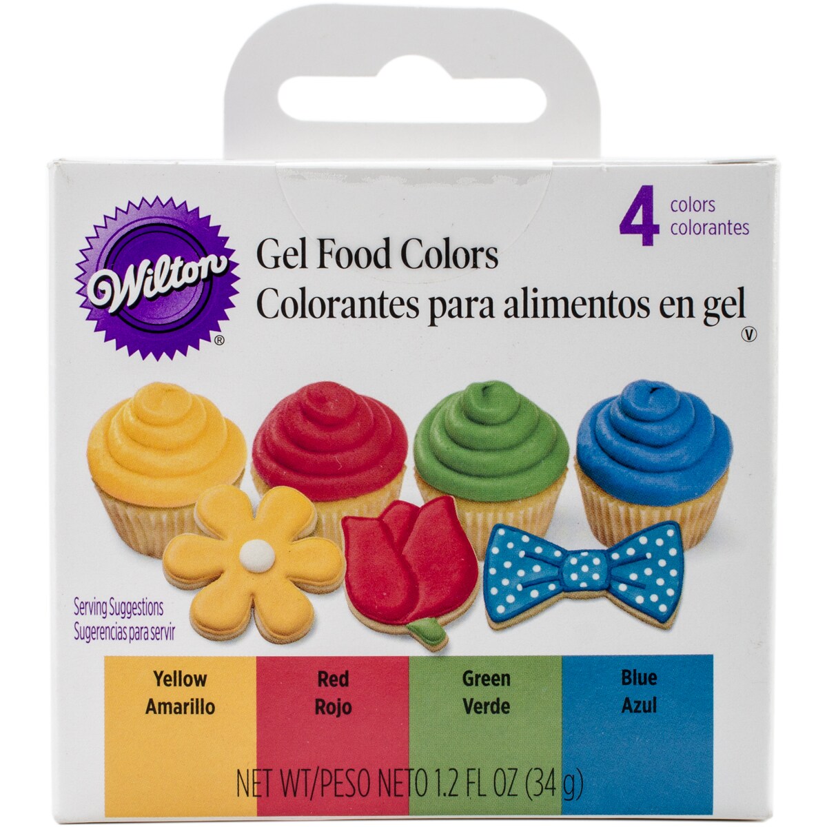 Wilton Gel Food Colors .3oz 4/Pkg-Primary