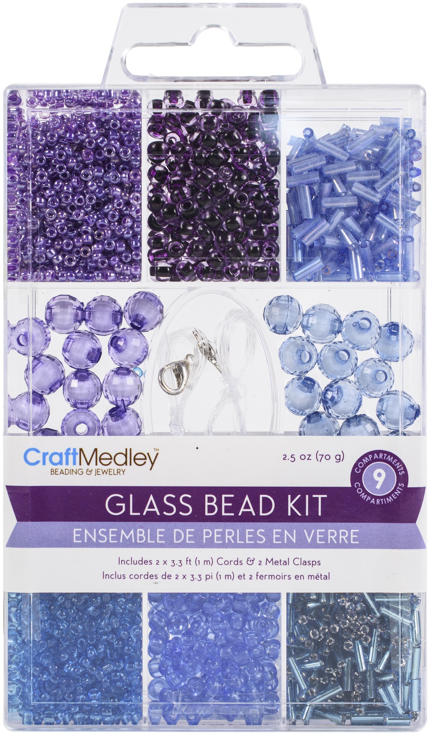 Craft Medley Glass Bead Kit 90g-Sky