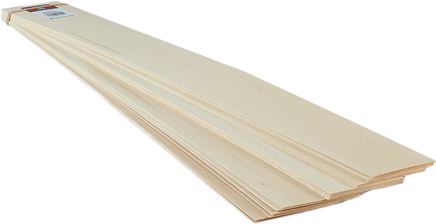 Midwest Basswood Sheets - 1/16-inch x 3-inch x 24-inch