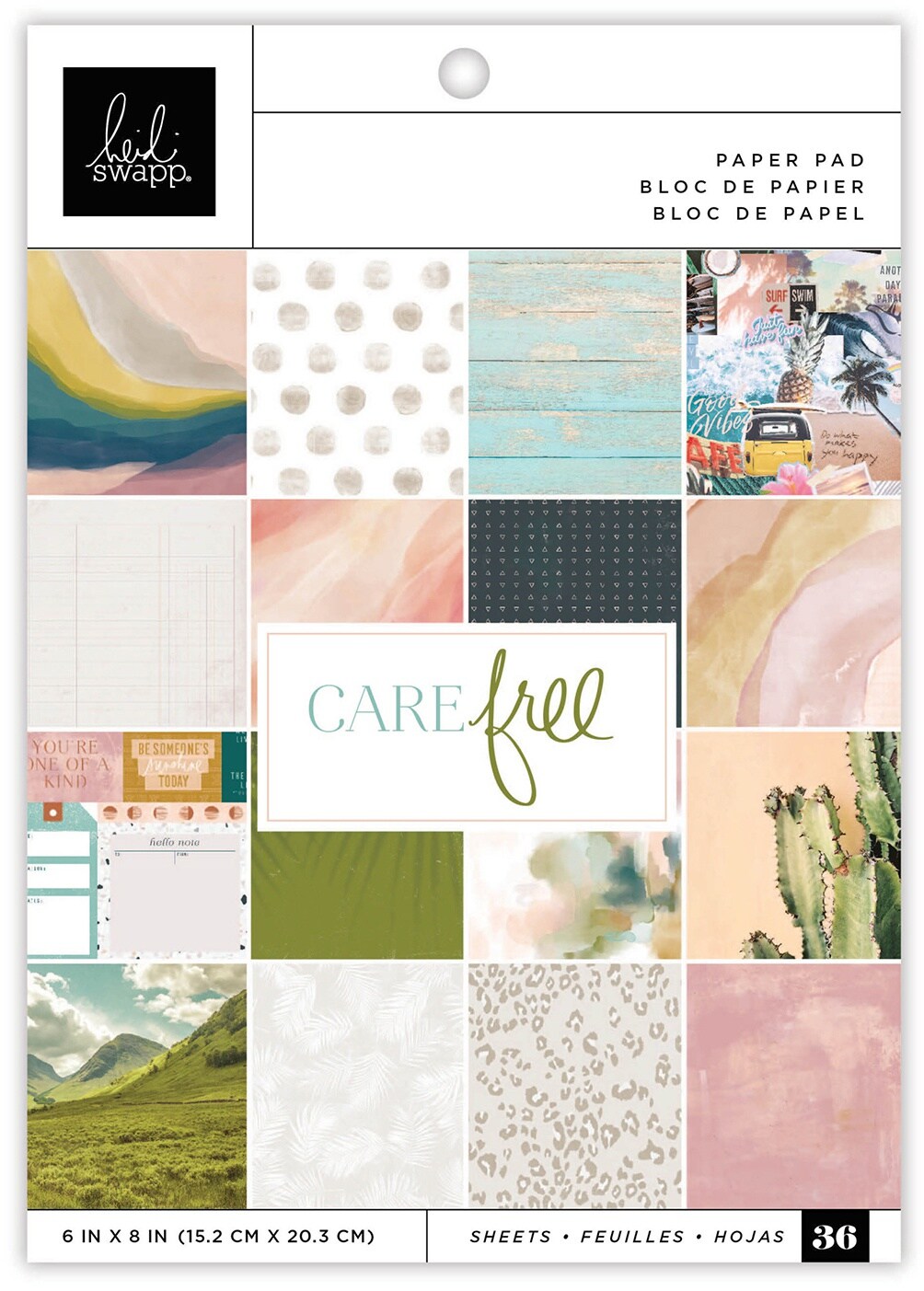 Heidi Swapp Single-Sided Paper Pad 6&#x22;X8&#x22; 36/Pkg-Care Free