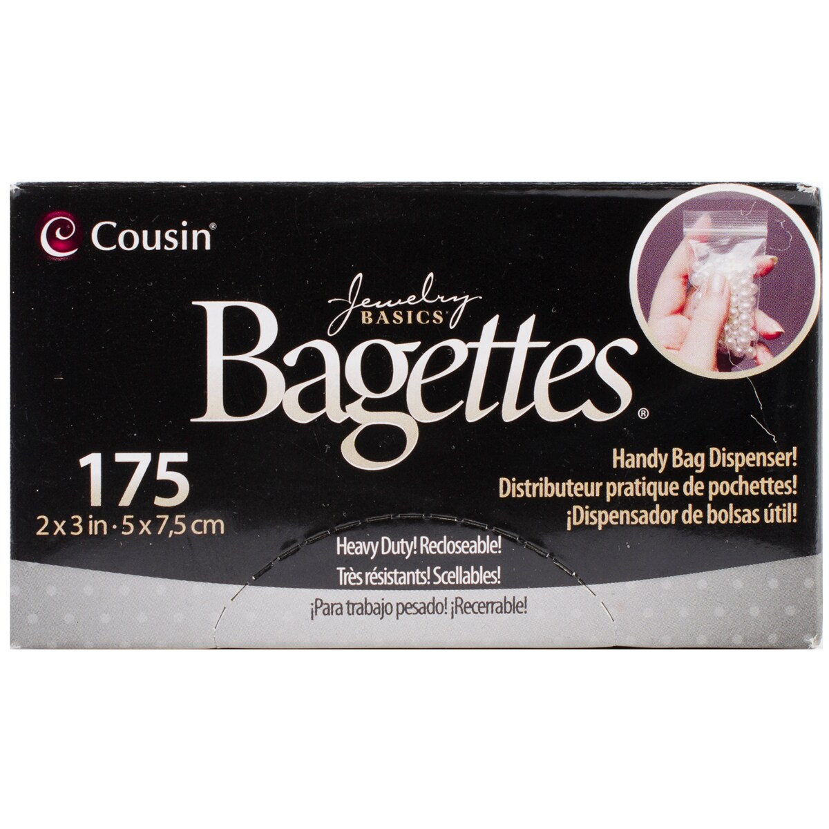 Cousin Bagettes Heavy-Duty Reclosable Bags 175/Pkg-2&#x22;X3&#x22; Clear