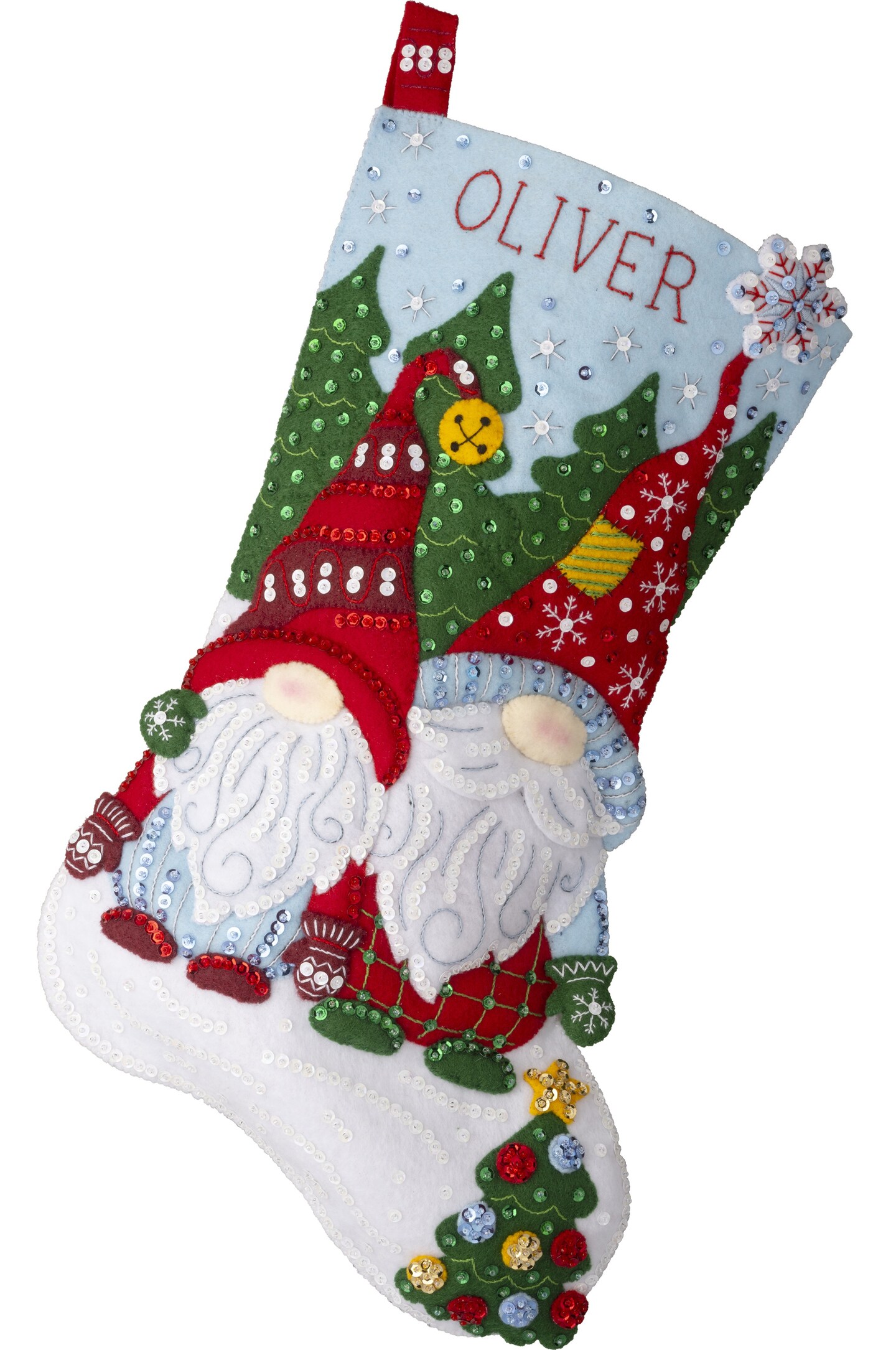 Bucilla Felt Stocking Applique Kit 18" Long-Chillin' With My Gnomie