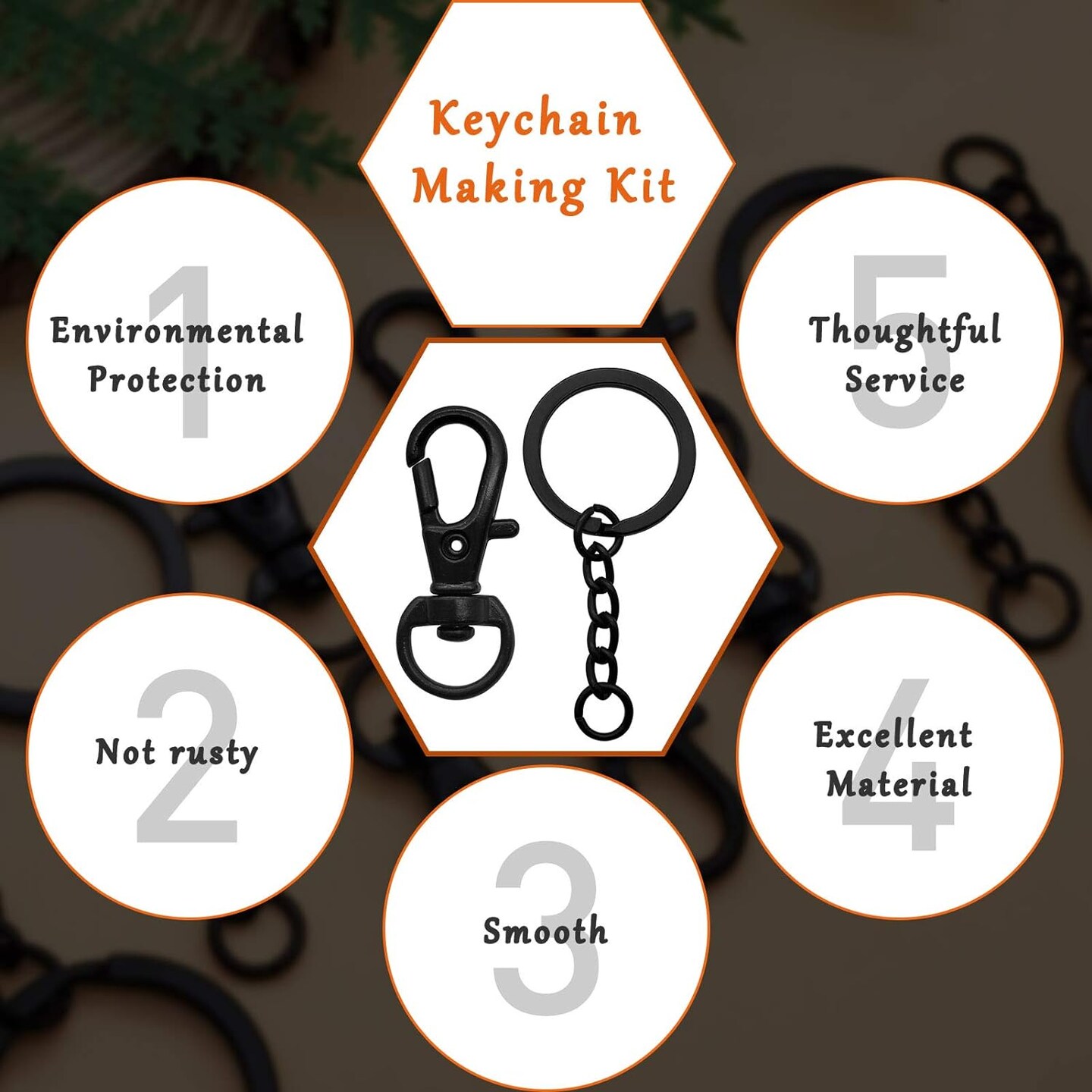 150Pcs Black Swivel Snap Hook Set,Swivel Clasp Keychain Hook Lobster Clasp Split Key Rings with Chain and Jump Rings Bulk for Keychain Lanyard,Jewelry,DIY Crafts Supplies