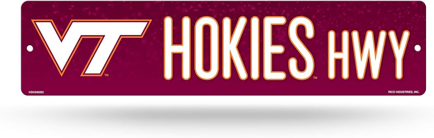 Rico Industries Virginia Tech 16-Inch Plastic Street Sign Décor