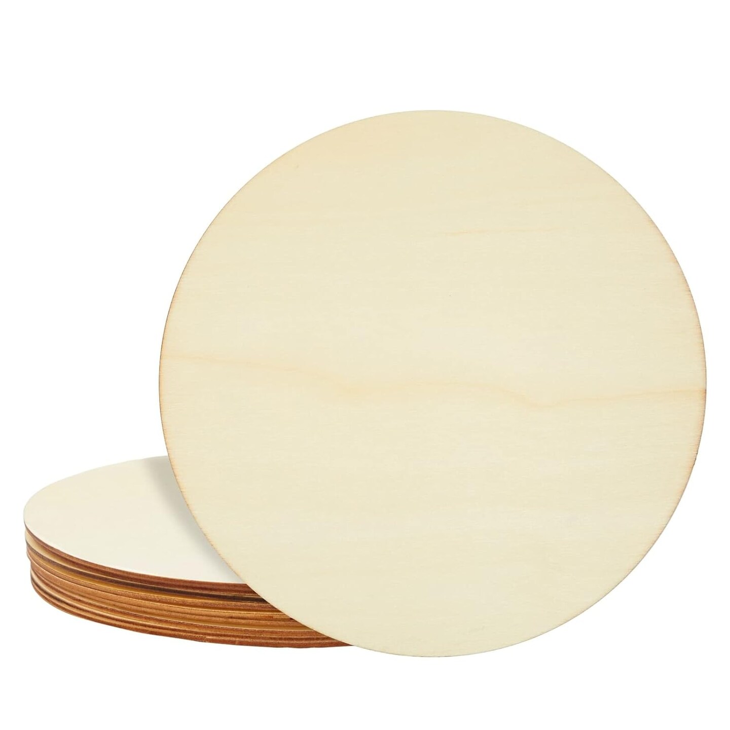 10 Inch Wooden Circles for Crafts, Unfinished Rounds for Wood Burning, DIY Signs, Painting, Decorations (10 Pack)