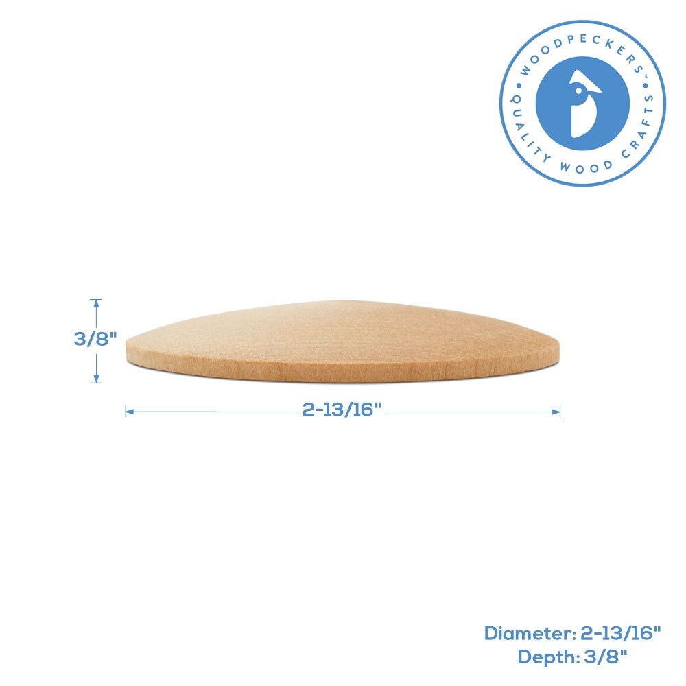 Unfinished Wood Round Discs, Domed Wooden Circle for Crafts | Woodpeckers