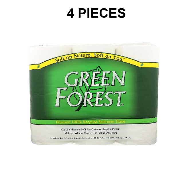 Green Forest Bathroom Tissue - Double Roll 2 Ply - Case of 4 - 12