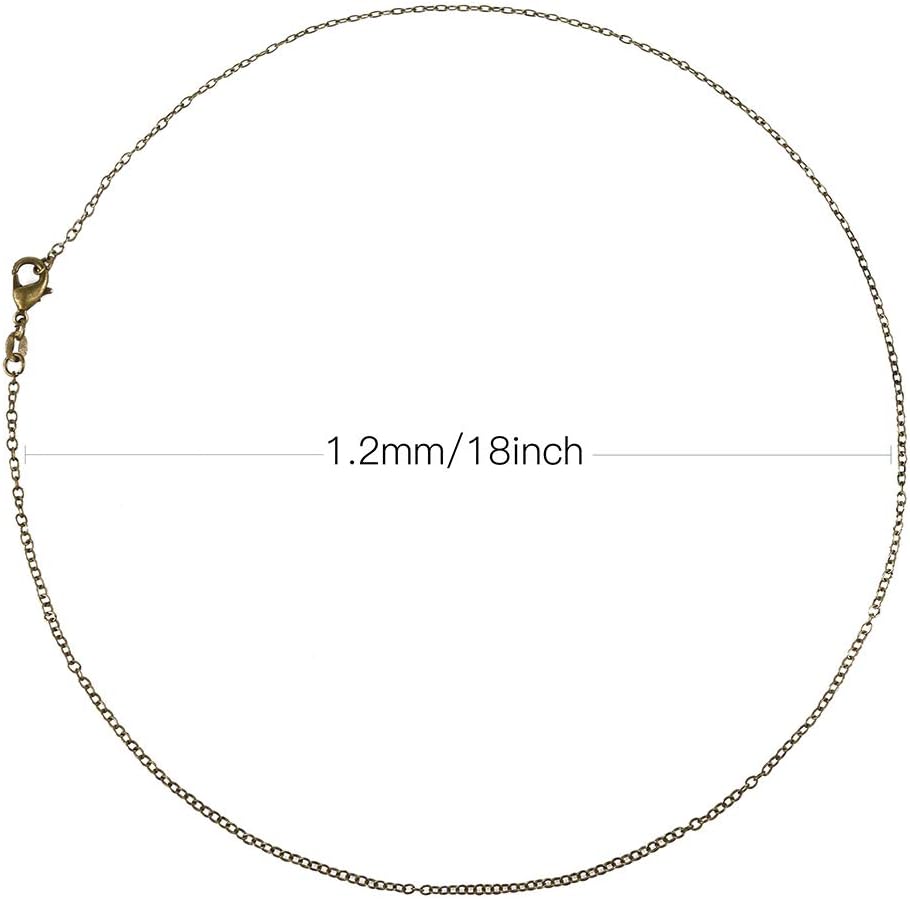 30 Pack Necklace Chains in Gold, 18 inch Silver and Bronze Plated, Bulk Cable Chain with Pinch Clasp Bails Dangle Charms for Jewelry Making