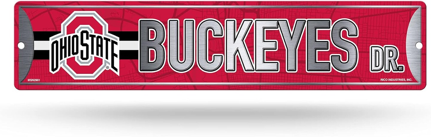 Rico Industries Ohio State (4&#x22; x 15&#x22;) Metal Street Sign D&#xE9;cor