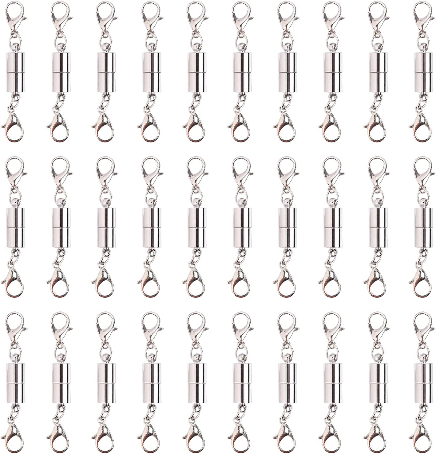 Buy in Bulk 30 Pieces Silver Jewelry Locking Clasps Necklace