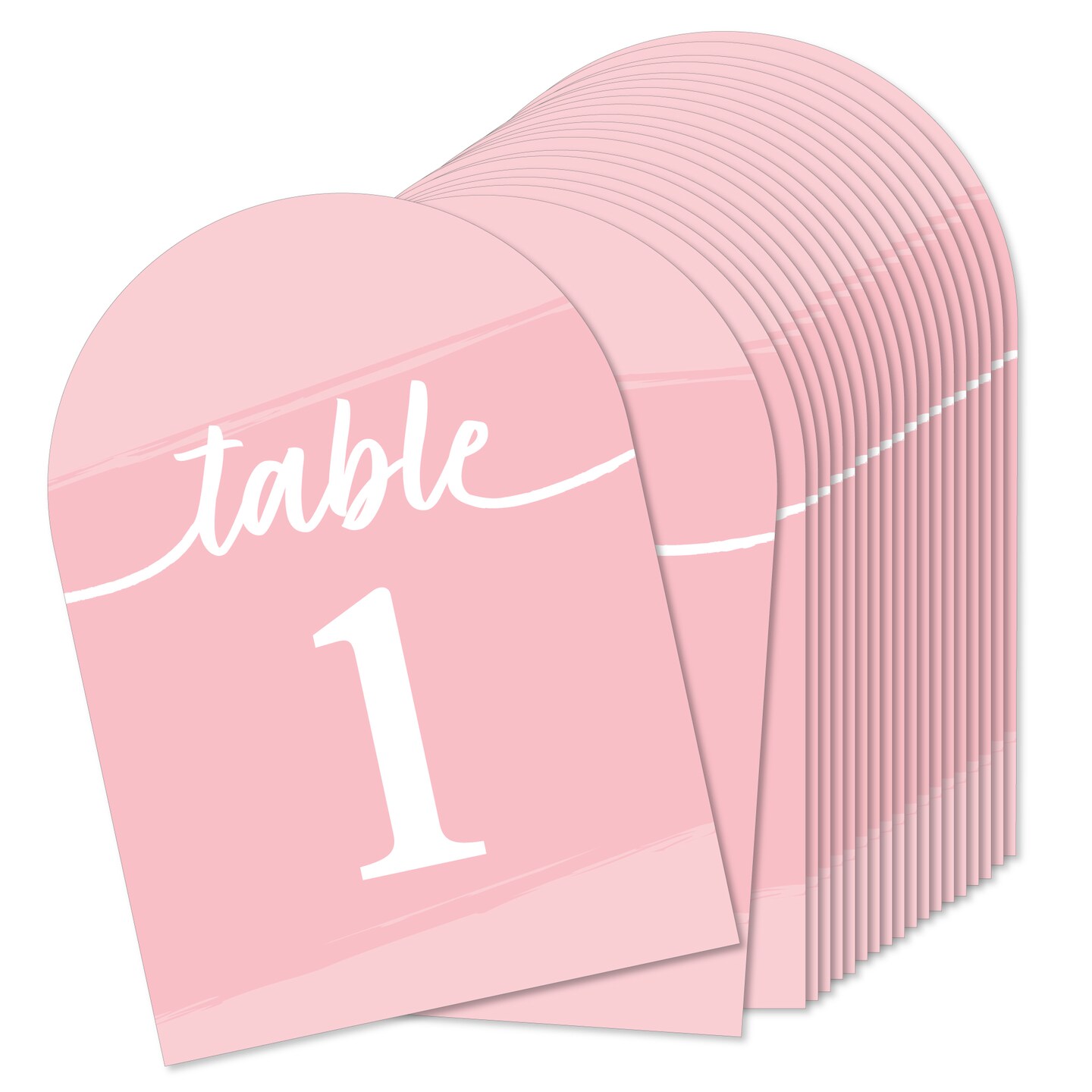 Big Dot of Happiness Pink Elegantly Simple - Wedding Receptions, Parties or Events Double-Sided 5 x 7 inches Cards - Table Numbers - 1-20