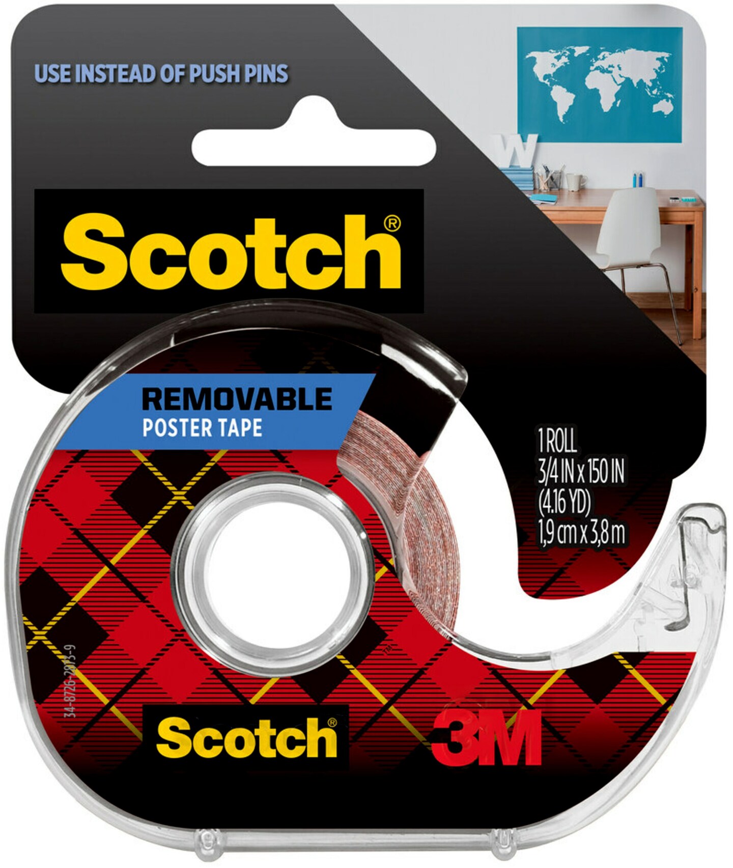 Scotch Removable Poster Tape-.75&#x22;X150&#x22;