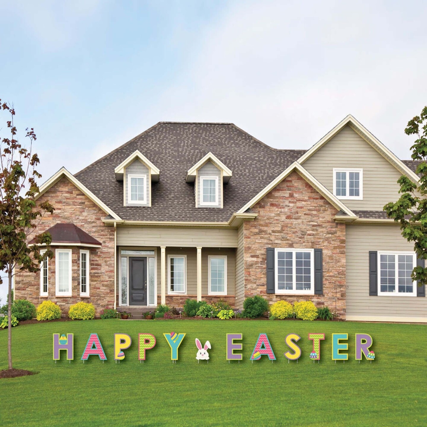 Big Dot of Happiness Hippity Hoppity - Yard Sign Outdoor Lawn Decorations Easter Bunny Party Yard Signs - Happy Easter