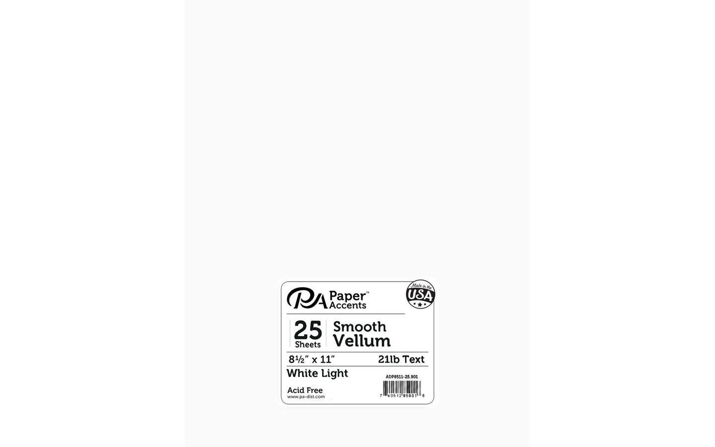 Vellum 8.5x11 21lb 25pcPk White Light