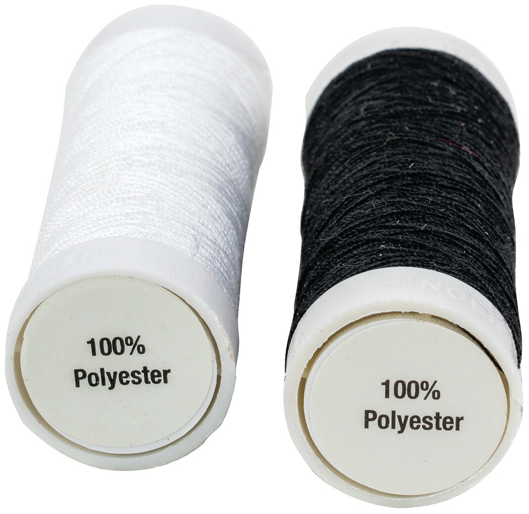 SINGER All-Purpose Polyester Thread 200yd 2/Pkg-Black & White