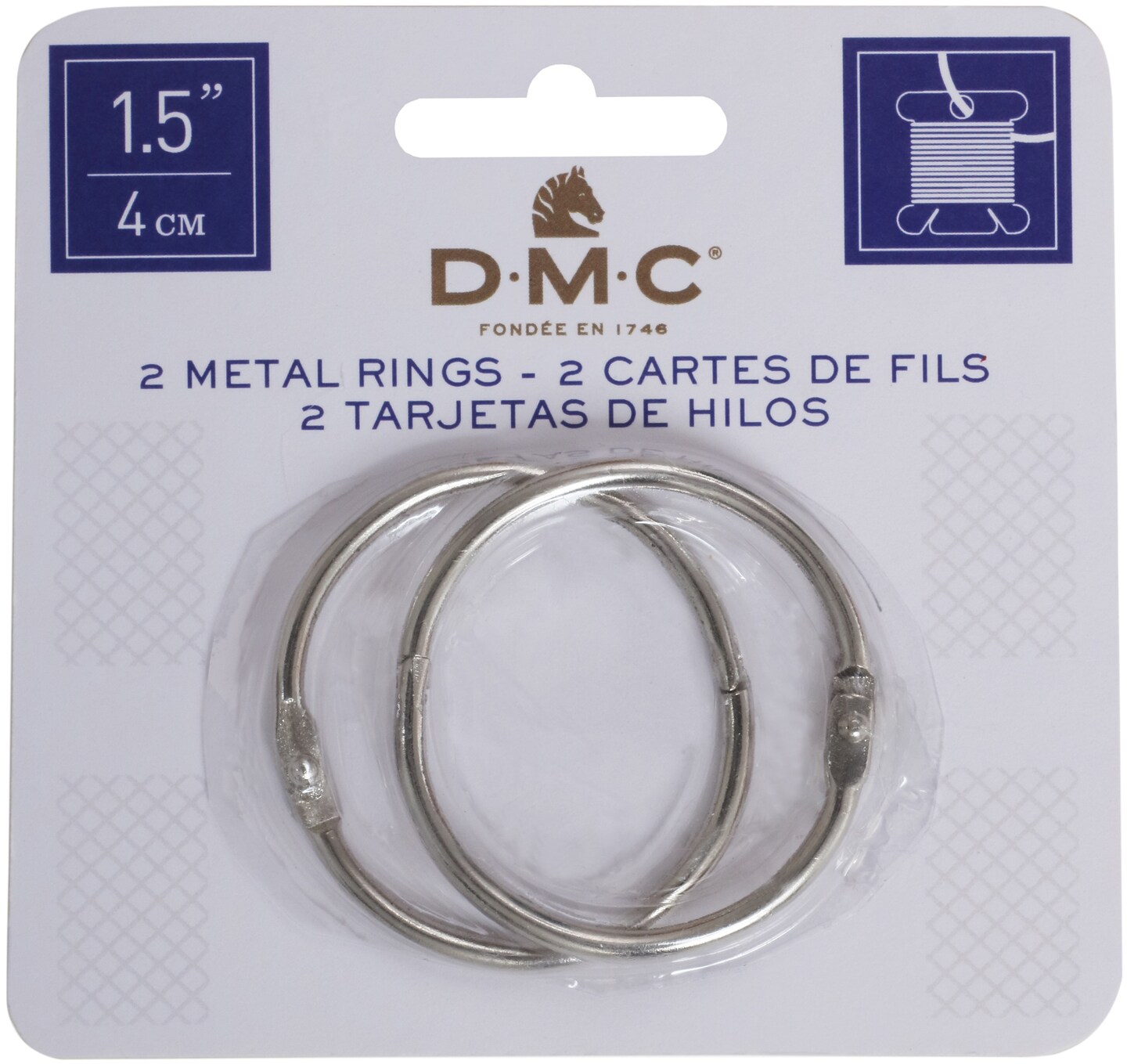 DMC Metal Rings 1.5&#x22;-2/Pkg