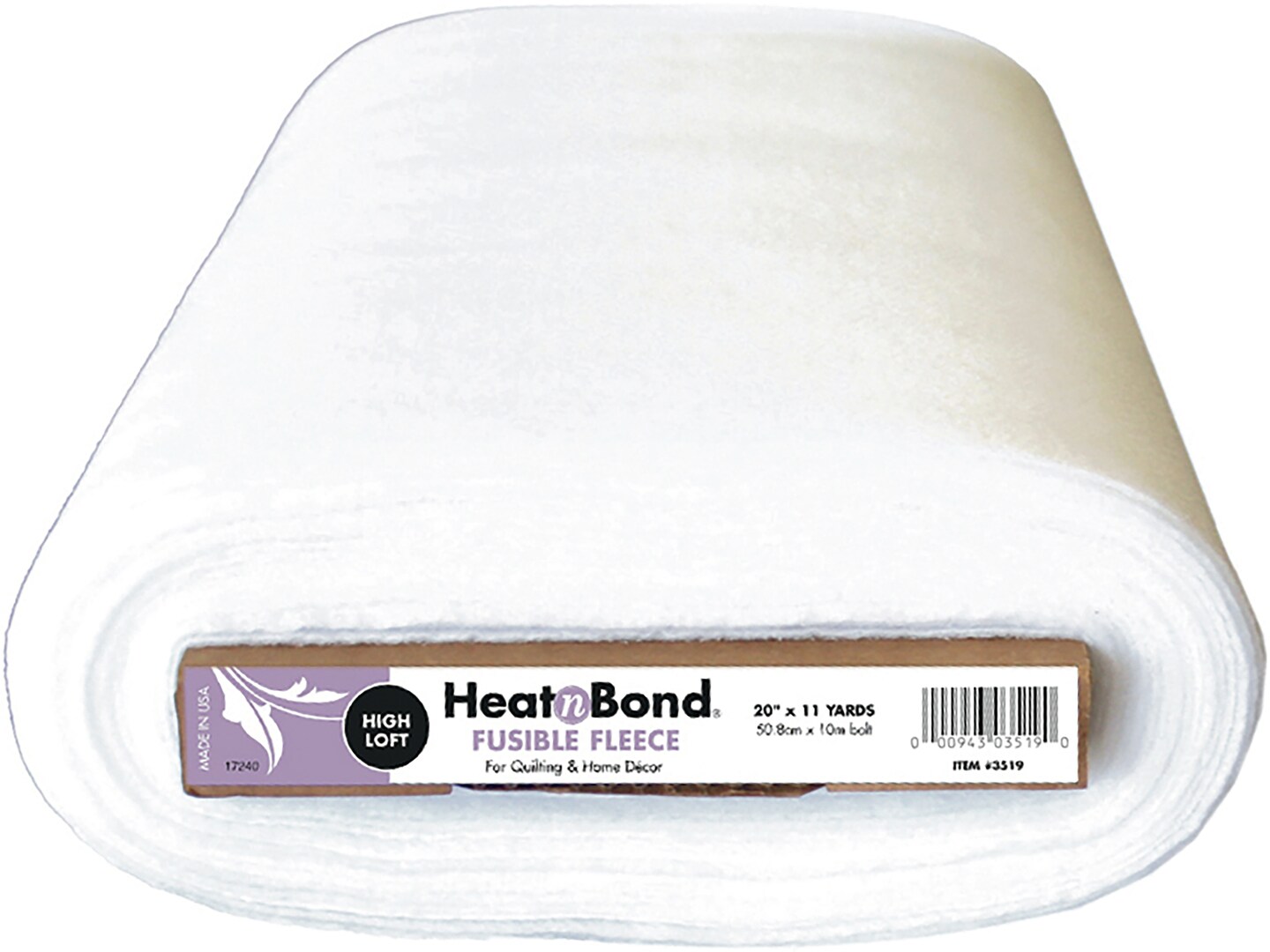 HeatnBond High Loft Fleece Fusible Interfacing-White 20"X11yd