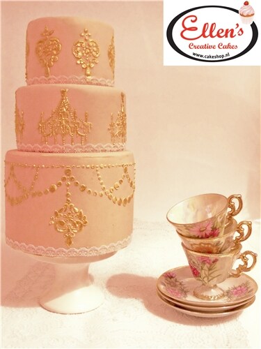 Pearl Swag Cake Stencil | C564 by Designer Stencils | Cake Decorating Tools | Baking Stencils for Royal Icing, Airbrush, Dusting Powder | Reusable Plastic Food Grade Stencil for Cakes | Easy to Use &#x26; Clean Cake Stencil