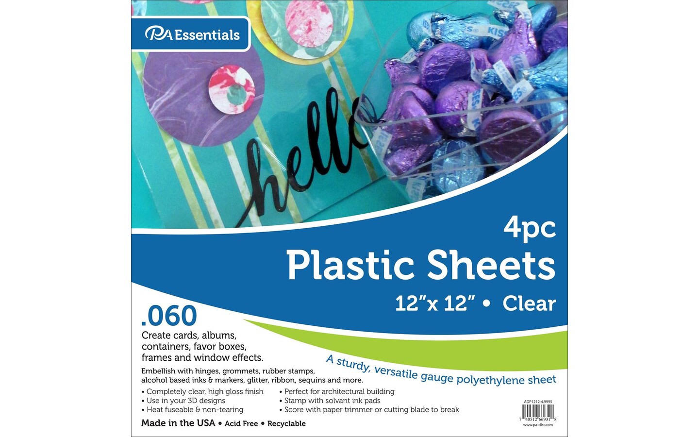 Plastic Sheet 12x12 .060&#x22; Clear 4pc