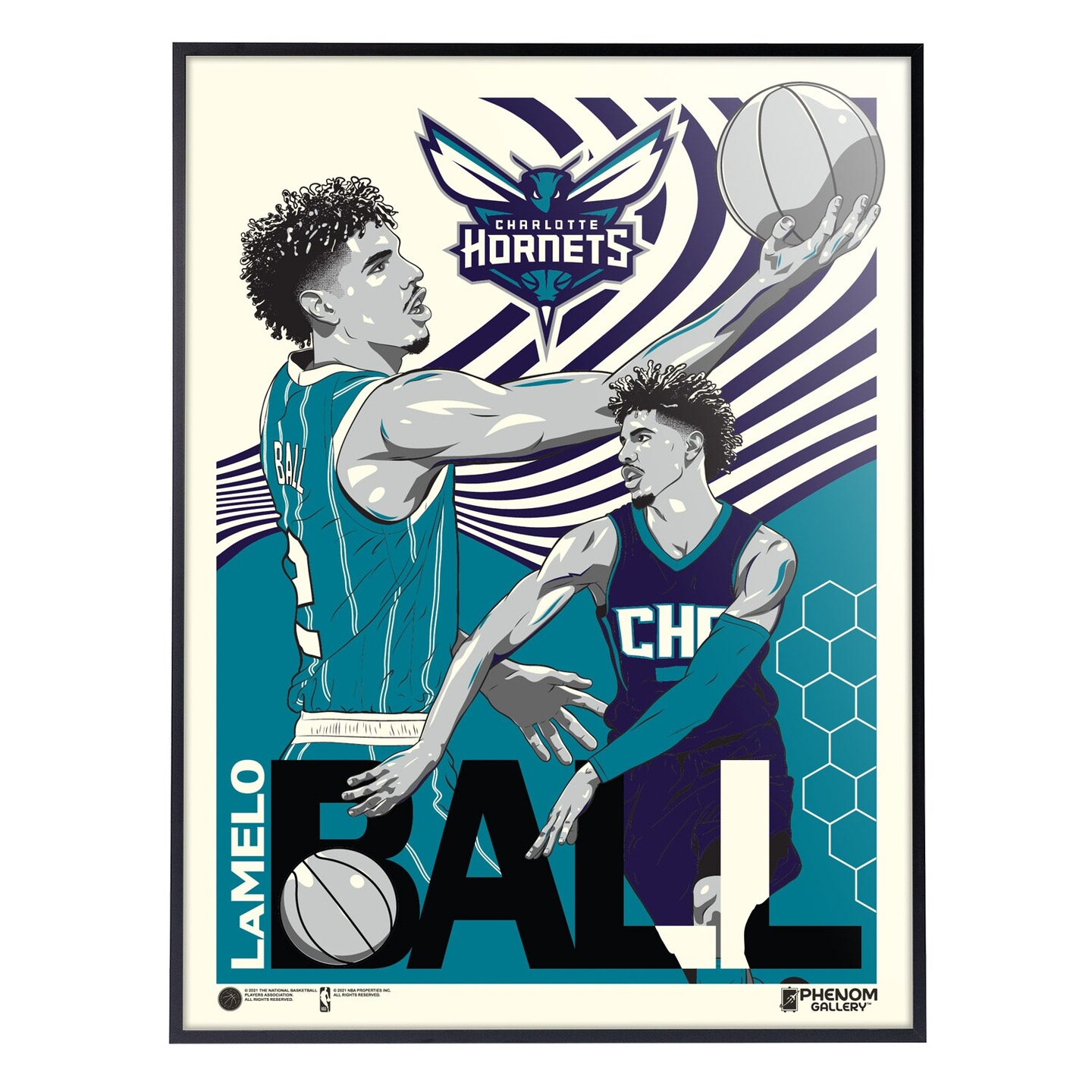 Phenom Gallery Charlotte Hornets LaMelo Ball 18" x 24" Serigraph