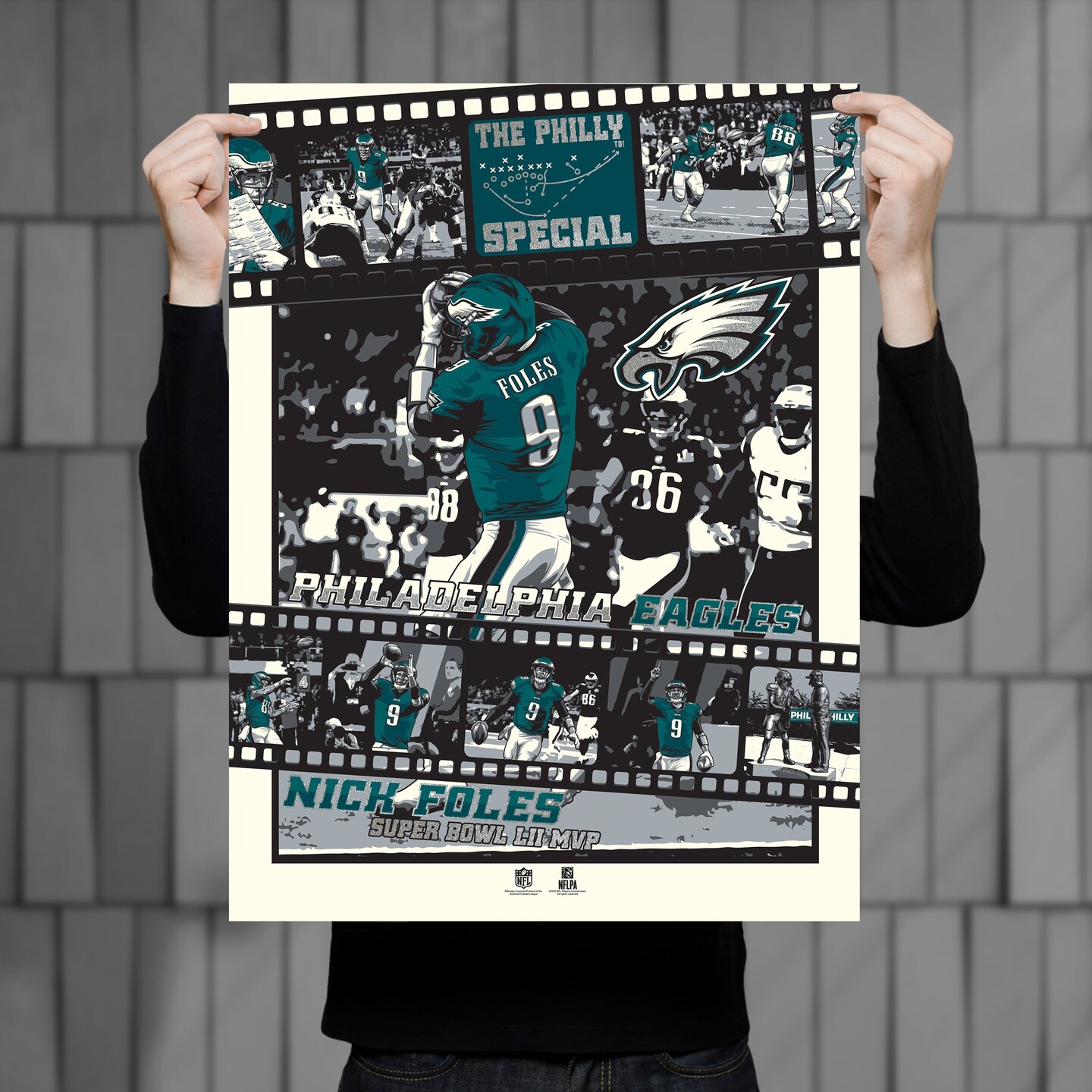 Phenom Gallery Philadelphia Eagles Super Bowl LII 18&#x22; x 24&#x22; Deluxe Framed Serigraph