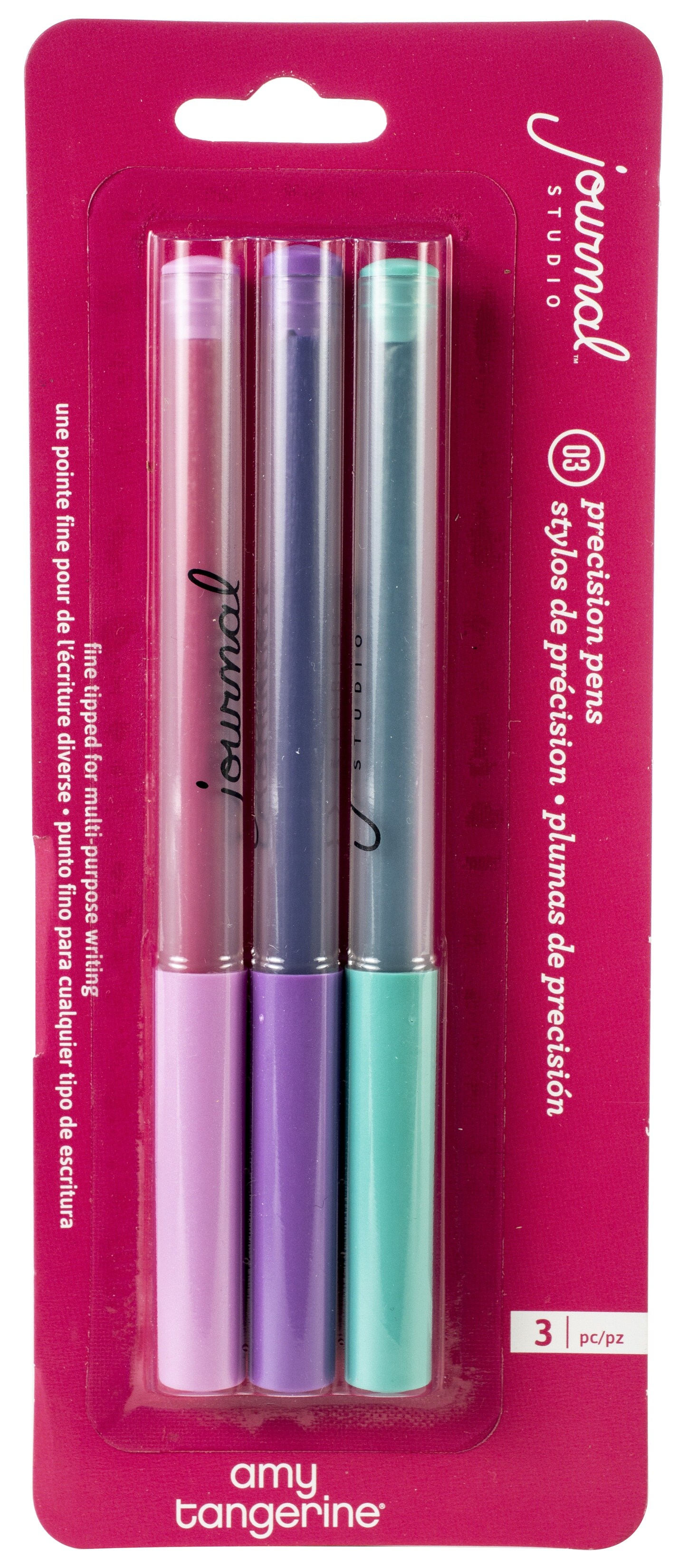 American Crafts Journal Studio Precision Pens 3/Pkg-Amy Tangerine