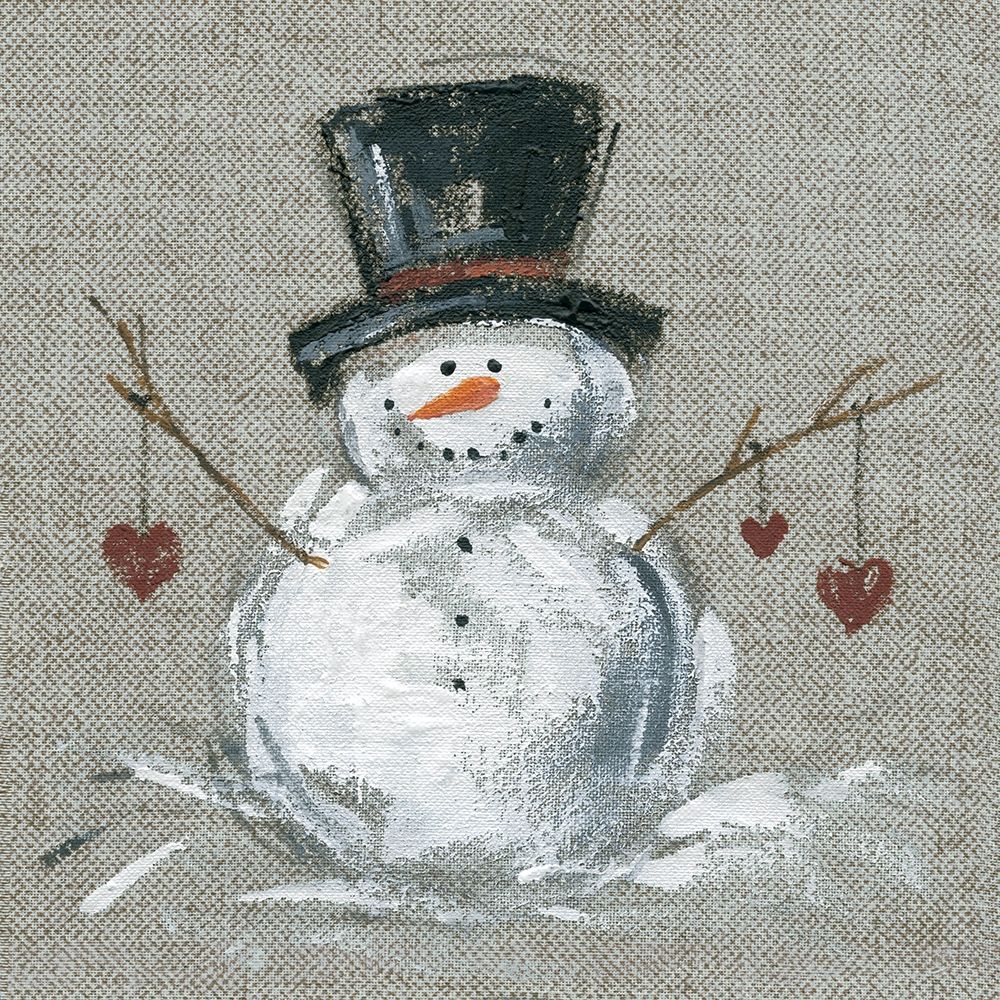 Linen Snowman II Poster Print by Carol Robinson - Item # VARPDX19305