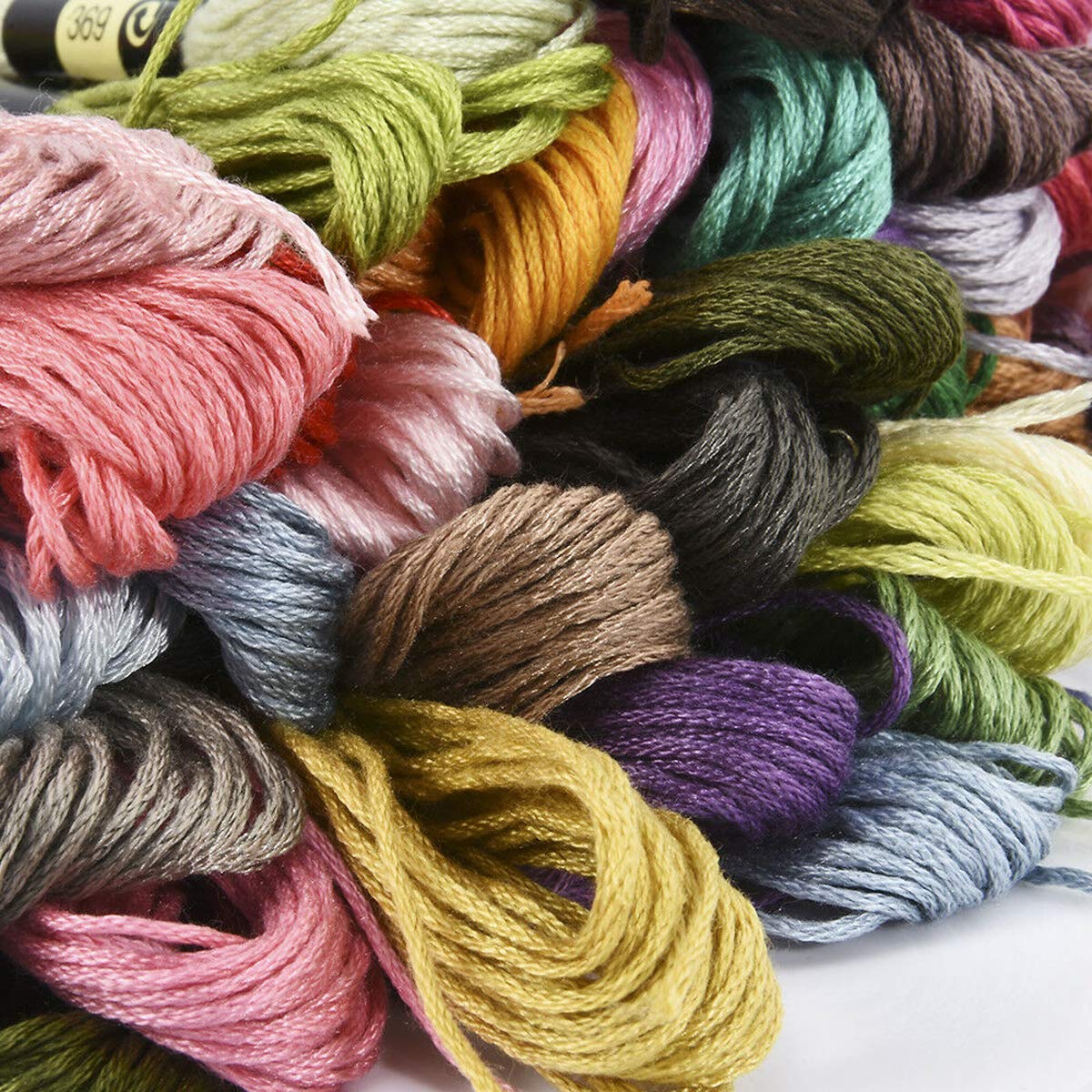 50 Pieces Skeins Rainbow Color Embroidery Floss Cross Stitch Embroidery Thread Cotton Floss Bracelet Yarn, Craft Floss