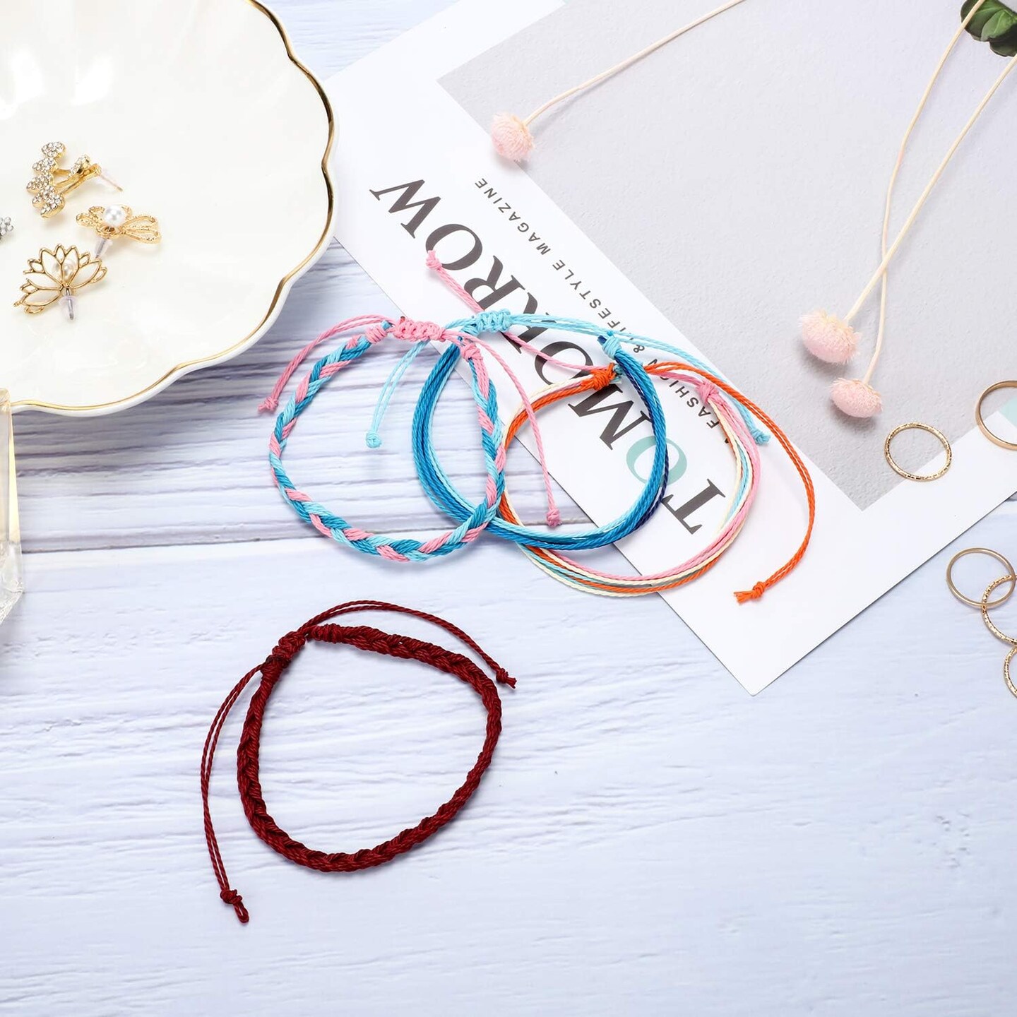 30 Colors 1mm Waxed Cord Beading Thread for DIY Macrame Necklace Bracelet Jewelry Making String, 10m Each Color