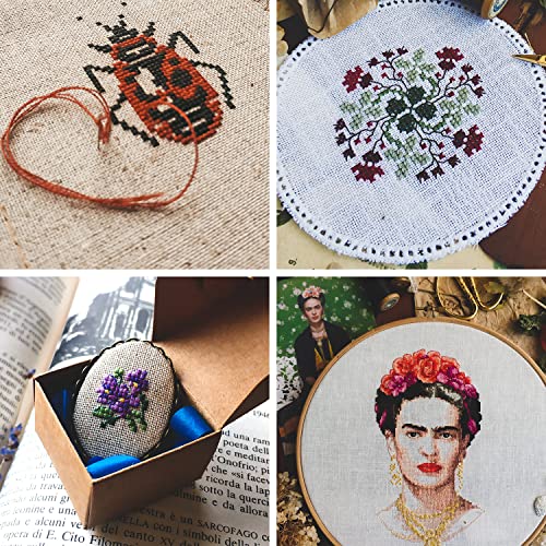 30 Skeins Cross Stitch Threads Friendship Bracelets Floss with 10 Pcs Floss Bobbins and 2 Pcs Needle Threader (Purple)