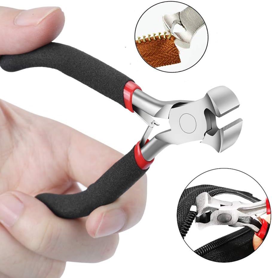 End Cutting Pliers for Jewelry Making, Nail Puller Tool for Carpenter, End Nippers for Zipper Install Stops, Wire Cutting