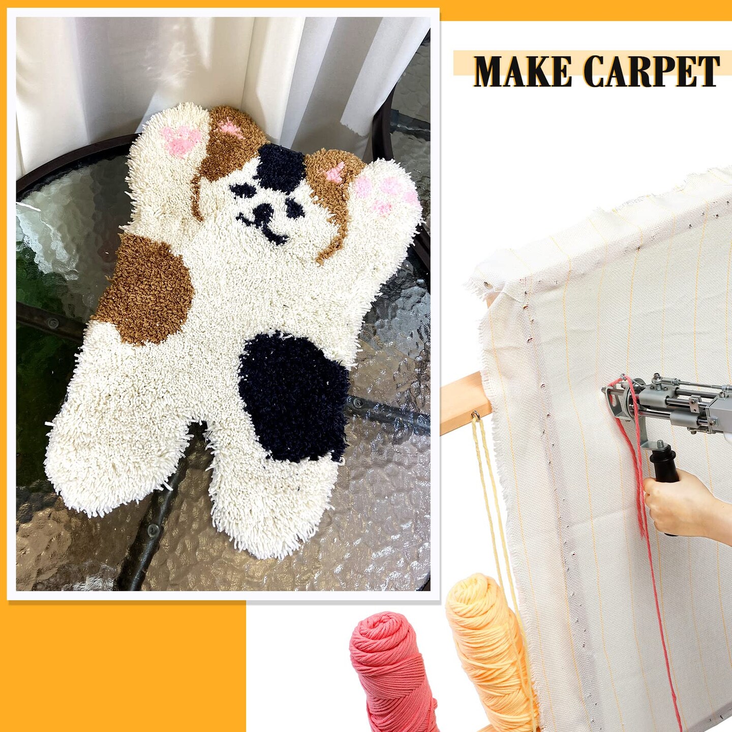 Tufting Cloth with Marked Lines Large Size Tufting Cloth DIY Handmade Rug Fabric Needlework Rug Making Supplies Rug Backing Fabric for Tufting Gun Rug Punch Needle 57.6 x 39.6''