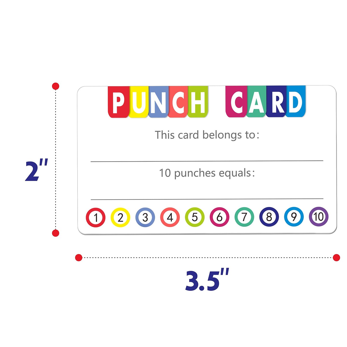 102 Pieces Punch Cards Incentive Loyalty Reward Card for Classroom Business (3.5" x 2")