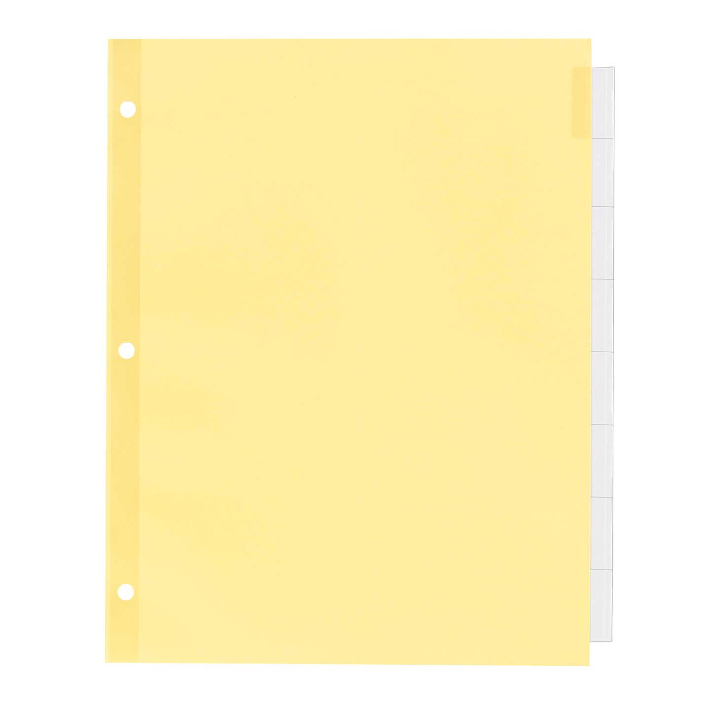 Office Essentials Insertable Plastic Tab Dividers for 3 Ring Binders, 8-Tab Sets, Clear Tabs, 12 Sets (21942)