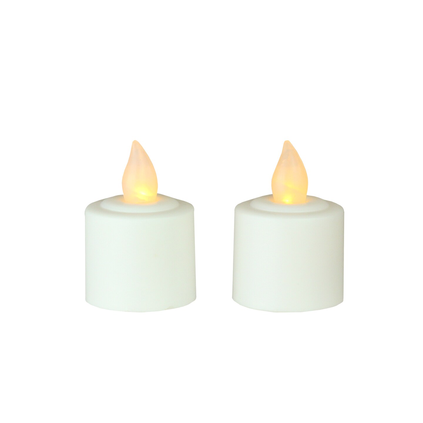 Northlight Pack of 2 White Battery Operated LED Flickering Amber Lighted Christmas Votive Candles 1.5&#x22;