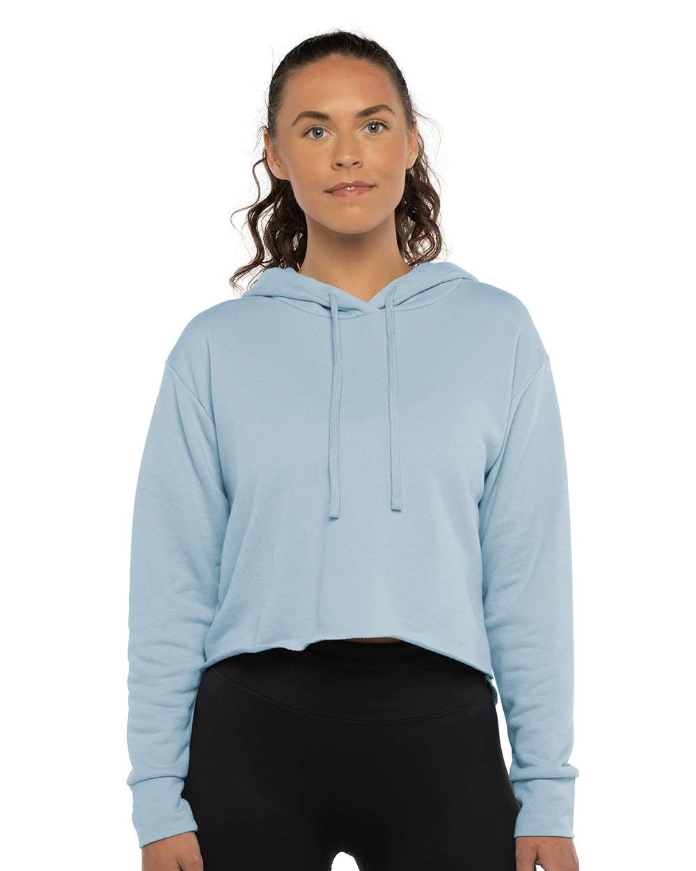 Next Level® Women's Laguna Sueded Raw Edge Crop Hoodie