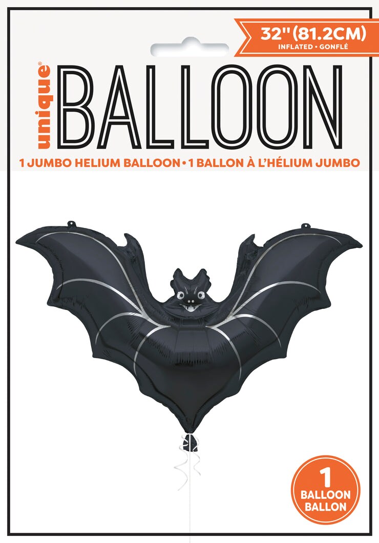 Black Bat Giant Shaped 32&#x22; Foil Balloon, 1ct